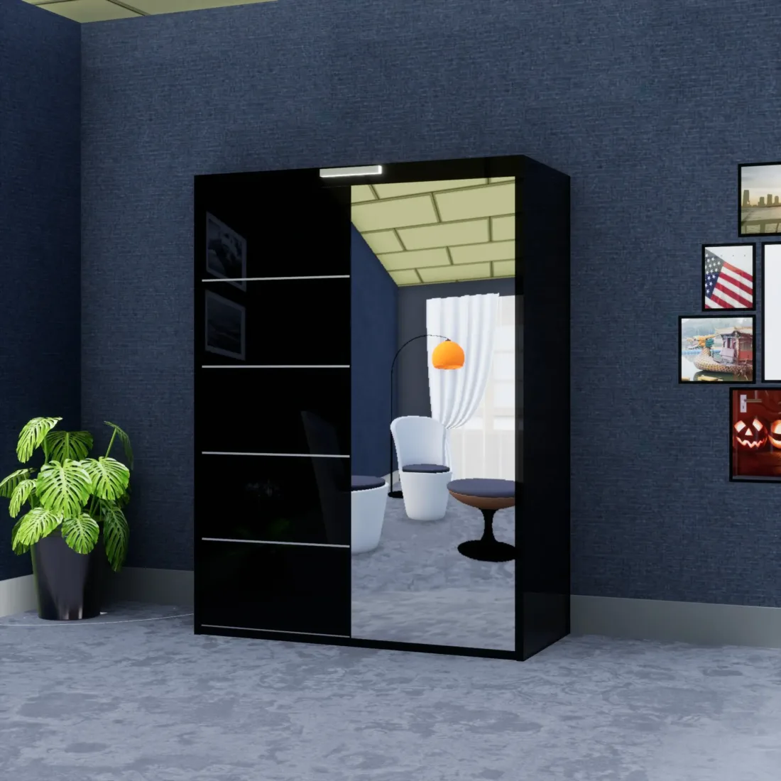 150cm Infinity Wardrobe (High Gloss) - Image 2