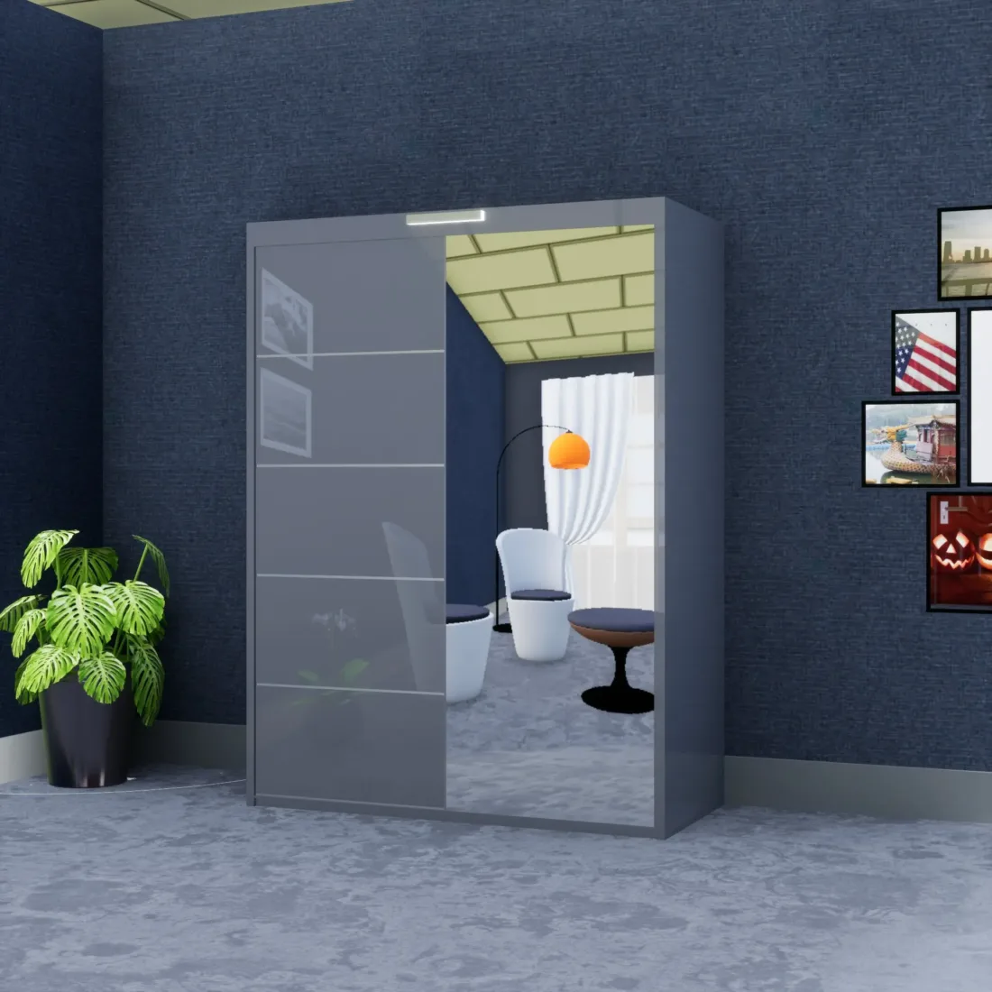 150cm Infinity Wardrobe (High Gloss) - Image 3