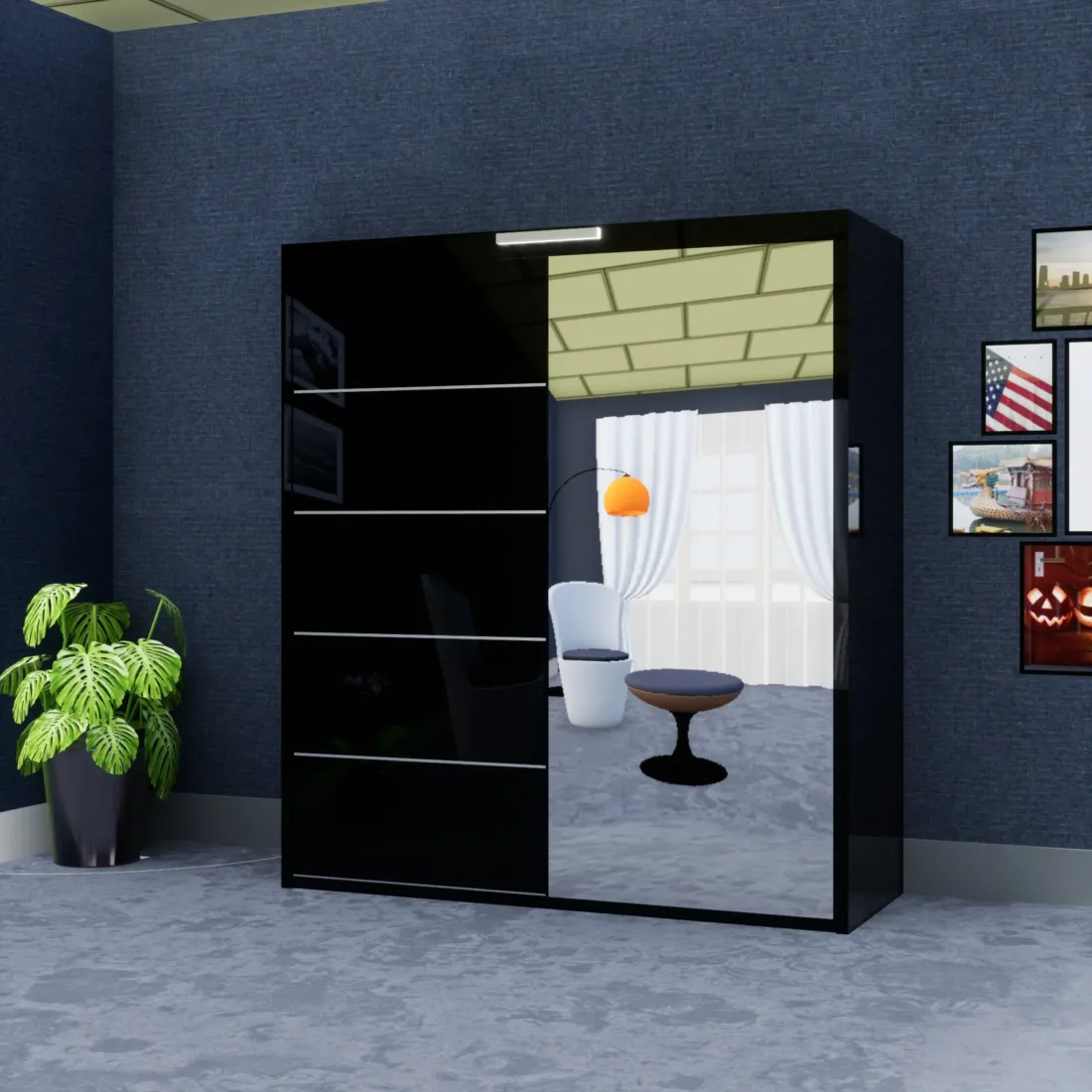 180cm Infinity Wardrobe (High Gloss) - Image 3