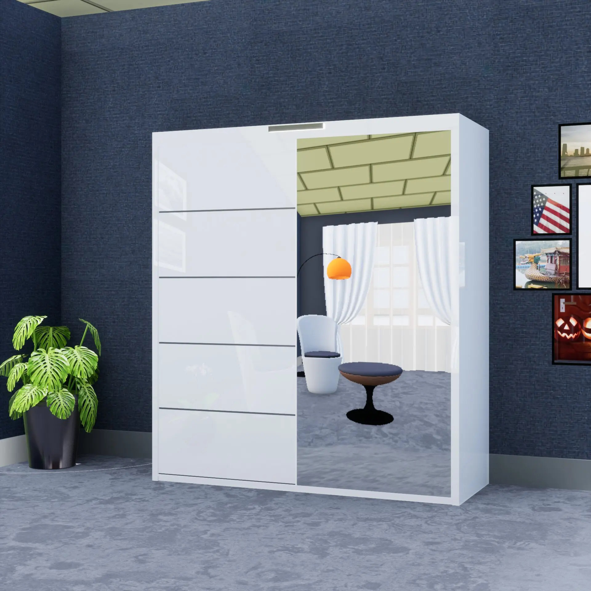 203cm Infinity Wardrobe (High Gloss)
